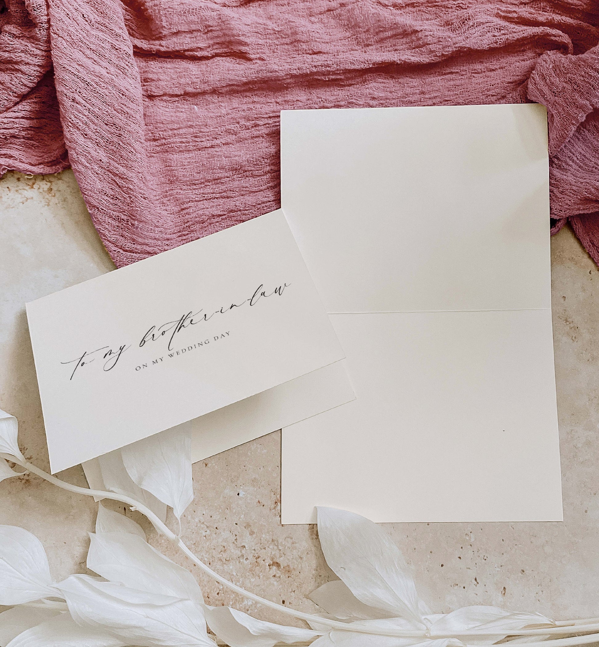 To My Brother-In-Law On MY Wedding Day Card, Modern Minimalist Wedding Day Card, Groom To Brother-In-Law Wedding Day Card, Ivory, Ellesmere