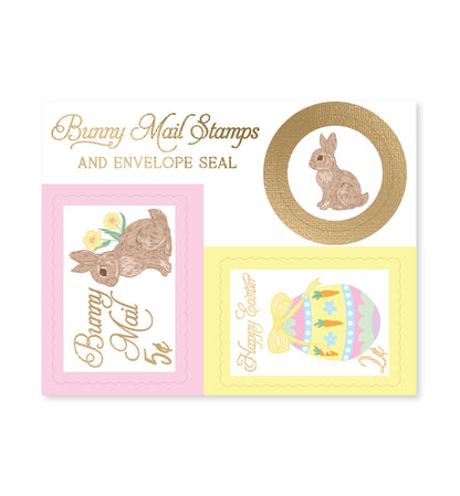 Bunny Mail Stamp Easter Stickers Pink