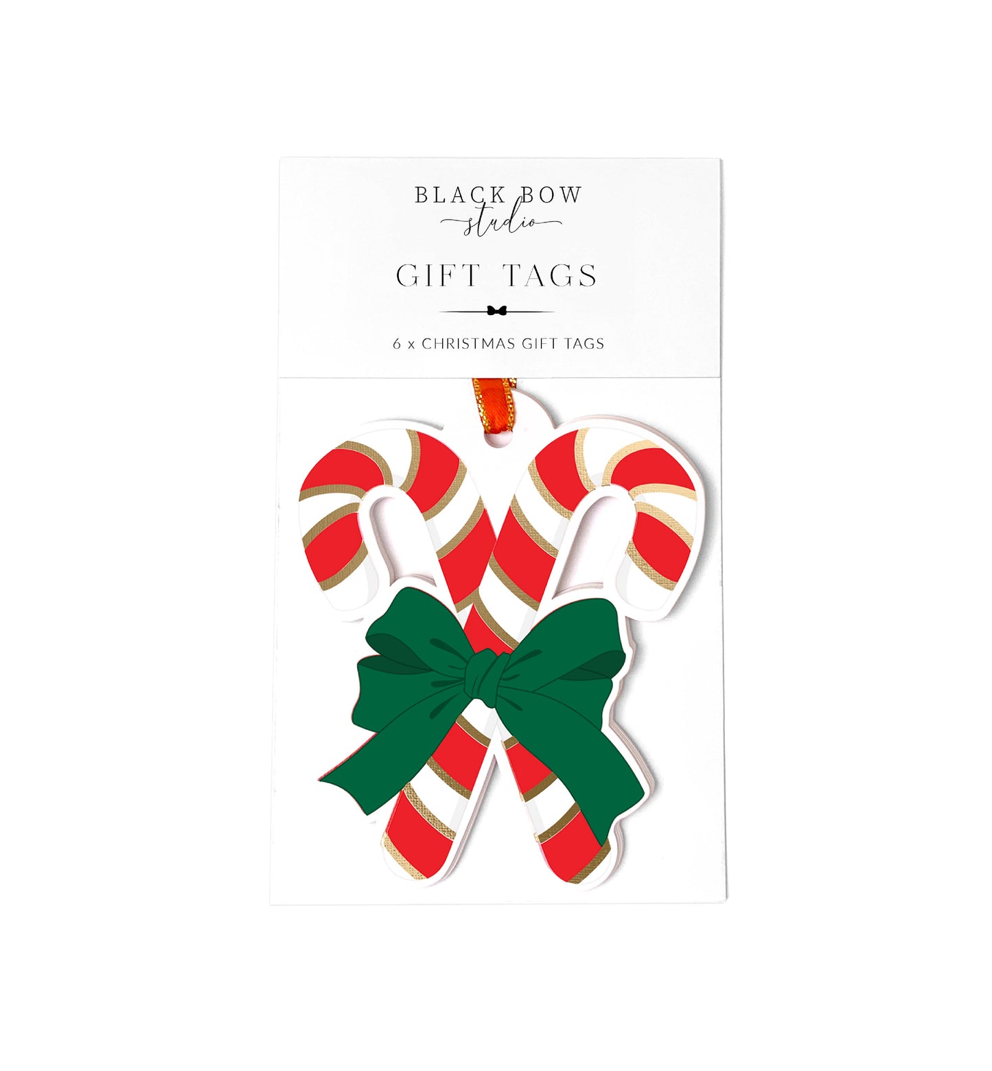 Candy Cane Christmas Gift Tags Set