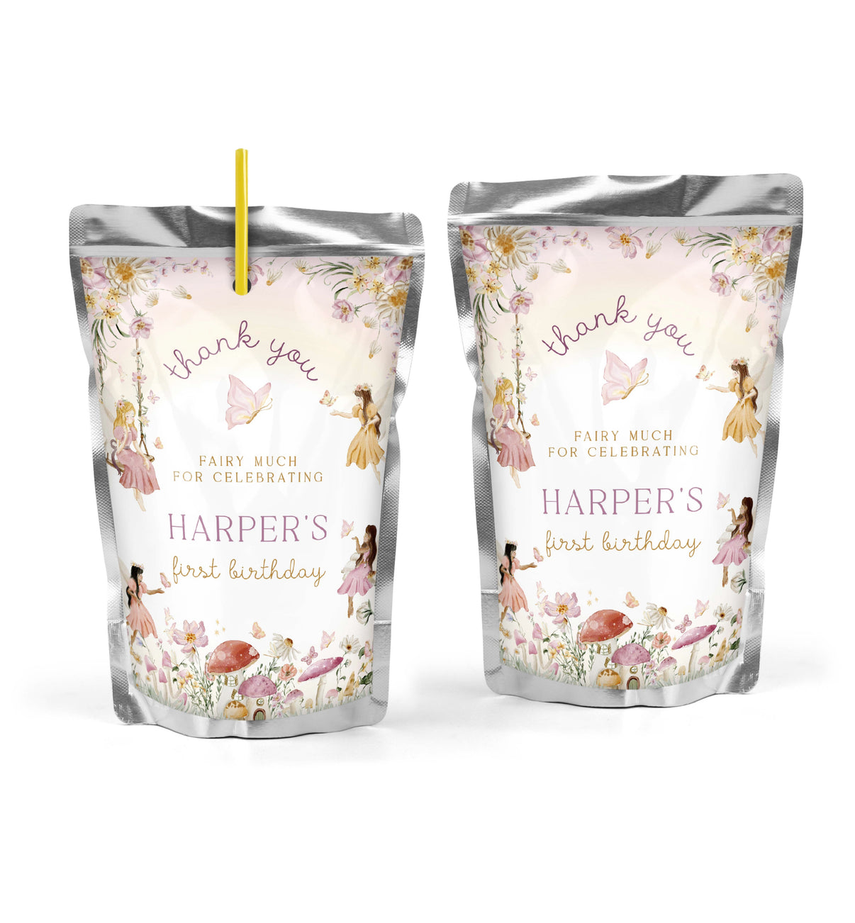 Fairy Multi | Printable Juice Pouch Label Template – Black Bow Studio