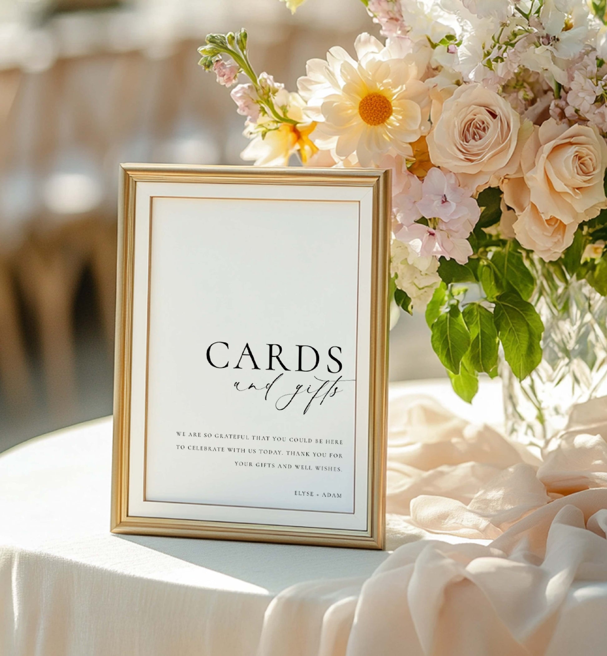 Cards and Gifts Sign, Minimalist Wedding Present Table Sign, Printable Wedding Gifts Sign, Modern Baby Shower Cards & Gifts Sign, Ellesmere