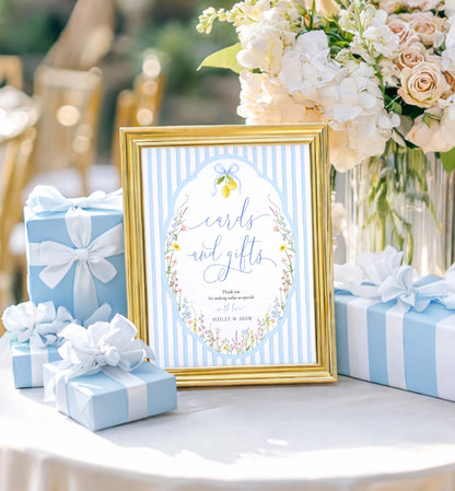 Posey Blue | Printable Cards and Gifts Sign Template