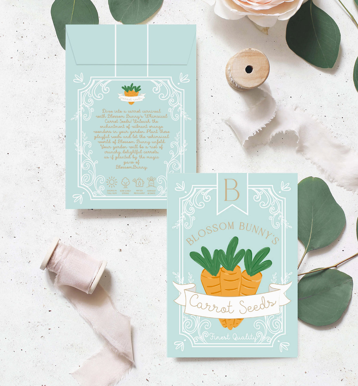 Easter Egg Blue | Printable Easter Carrot Seed Packet Template – Black ...