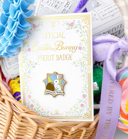 Chocolate Sharer Easter Merit Badge Enamel Pin
