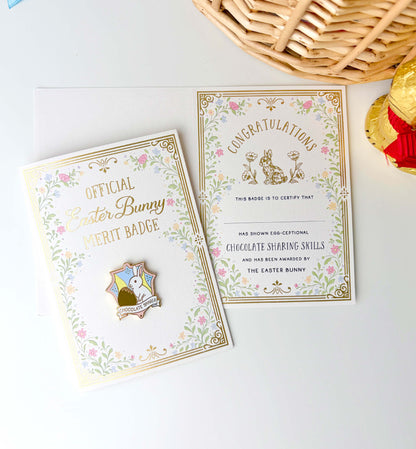 Chocolate Sharer Easter Merit Badge Enamel Pin