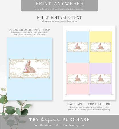 Easter | Printable Chocolate Wrapper Template