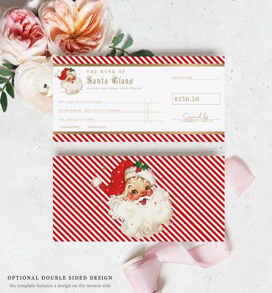 Stripe Red  Printable Secret Santa Gift Tag Template – Black Bow Studio