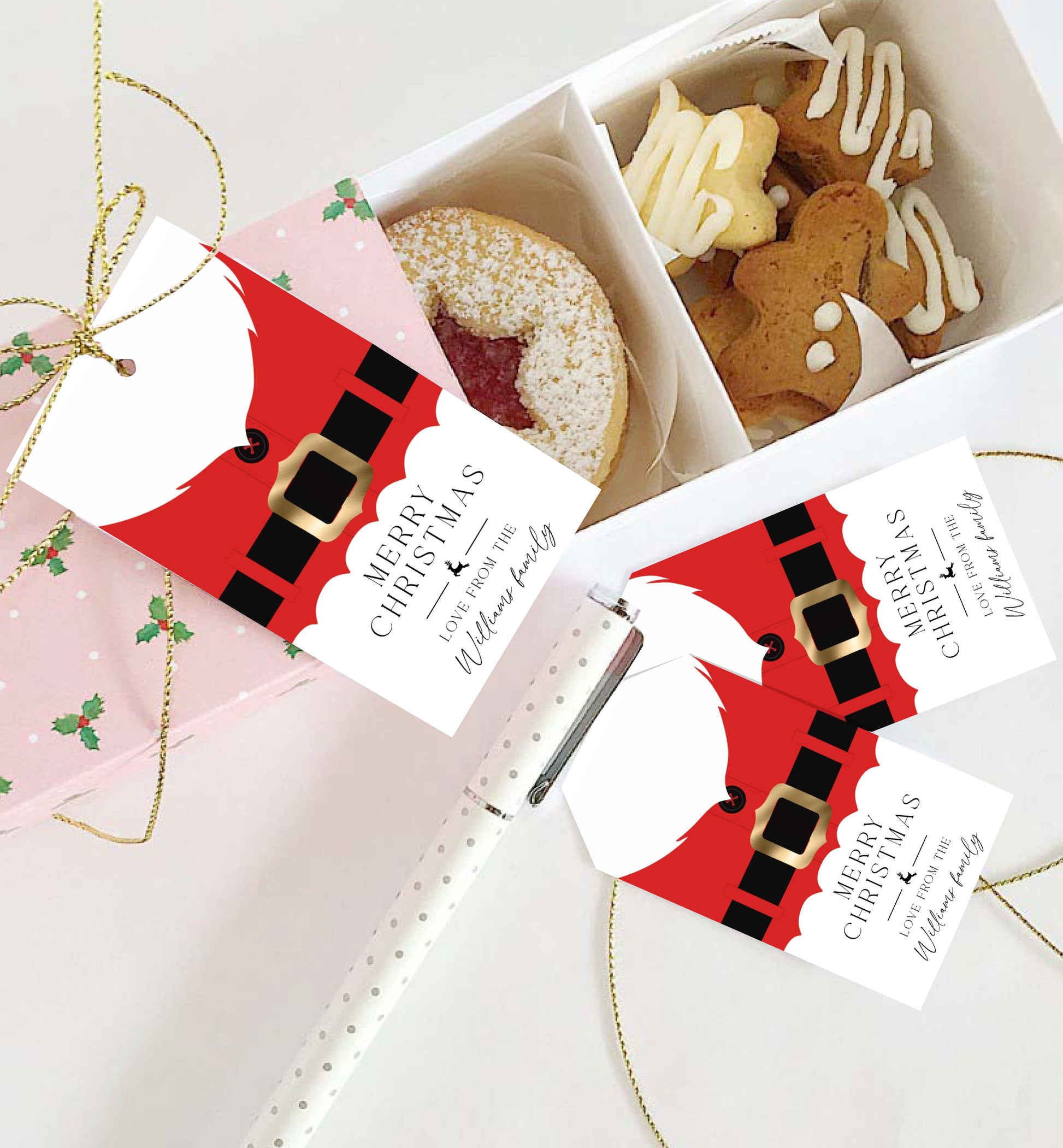 Printable Christmas Gift Tags Template, Santa Coat Gift Tags, Christmas Gift Wrapping Labels, Christmas Swing Tags, Holiday Gift Tags