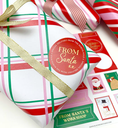 Set of 32 Christmas Santa Special Delivery Gift Sticker Sheets