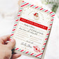 Printable Delayed Delivery Notice, Lost Christmas Present Note, Running Late Christmas Gift Label, Delayed gift notice, late delivery notice, Late Delivery Letter From Santa, Stripe