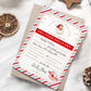 Printable Delayed Delivery Notice, Lost Christmas Present Note, Running Late Christmas Gift Label, Delayed gift notice, late delivery notice, Late Delivery Letter From Santa, Stripe
