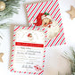 Printable Delayed Delivery Notice, Lost Christmas Present Note, Running Late Christmas Gift Label, Delayed gift notice, late delivery notice, Late Delivery Letter From Santa, Stripe