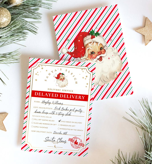 Stripe Red  Printable Secret Santa Gift Tag Template – Black Bow Studio