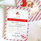 Printable Delayed Delivery Notice, Lost Christmas Present Note, Running Late Christmas Gift Label, Delayed gift notice, late delivery notice, Late Delivery Letter From Santa, Stripe
