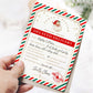 Printable Late Gift Delivery Notice, Late Christmas Present Letter From Santa, Delayed North Pole Mail Label, Delayed Delivery Label, Stripe