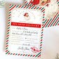 Printable Late Gift Delivery Notice, Late Christmas Present Letter From Santa, Delayed North Pole Mail Label, Delayed Delivery Label, Stripe