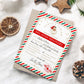 Printable Late Gift Delivery Notice, Late Christmas Present Letter From Santa, Delayed North Pole Mail Label, Delayed Delivery Label, Stripe