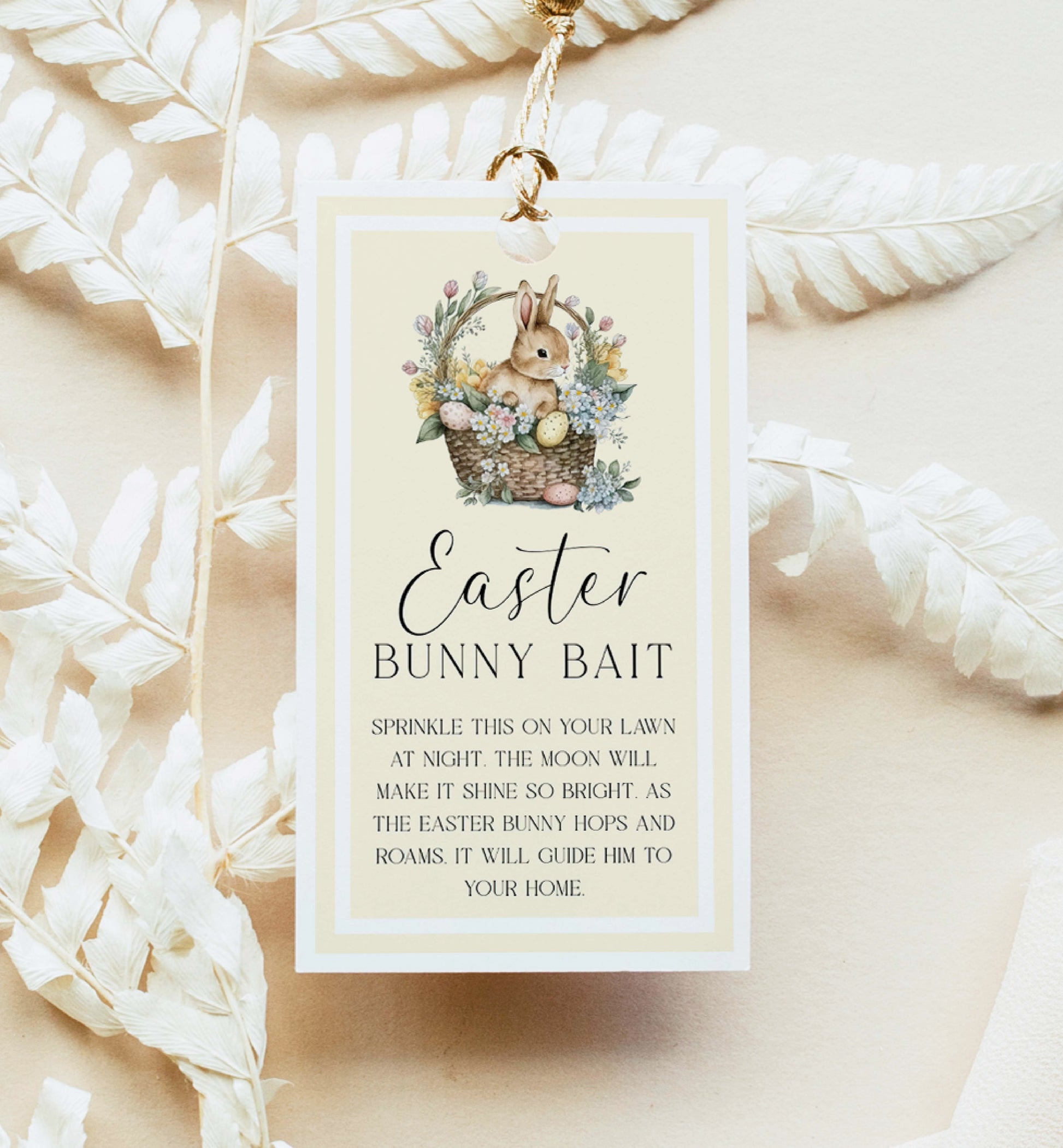 Printable Easter Bunny Bait Tag Template, Easter Basket Tag, Easter Gift Tag, Easter Egg Hunt Tag, Easter Bunny Food Tag, Bunny Gift Tag
