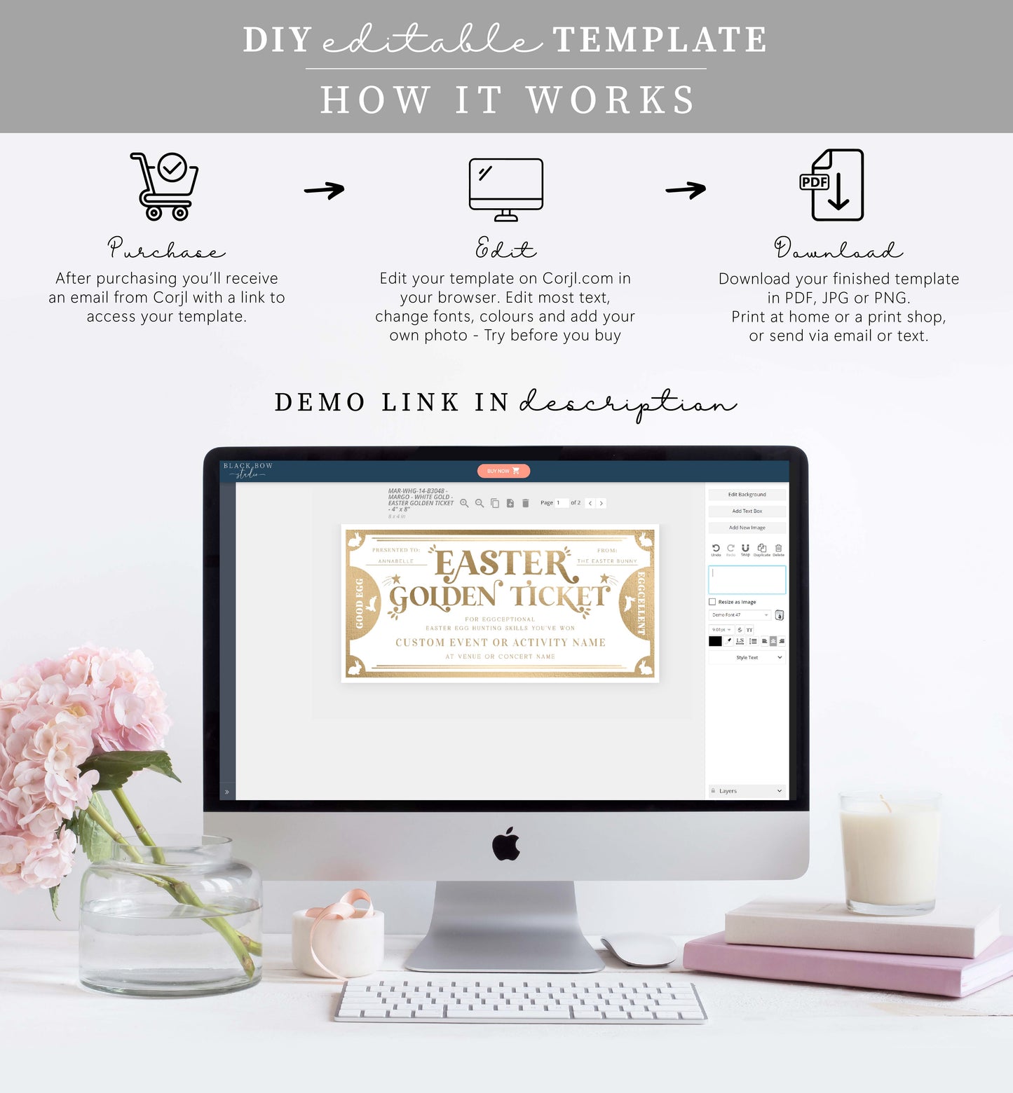 Golden Ticket | Printable Easter Custom Gift Voucher Template