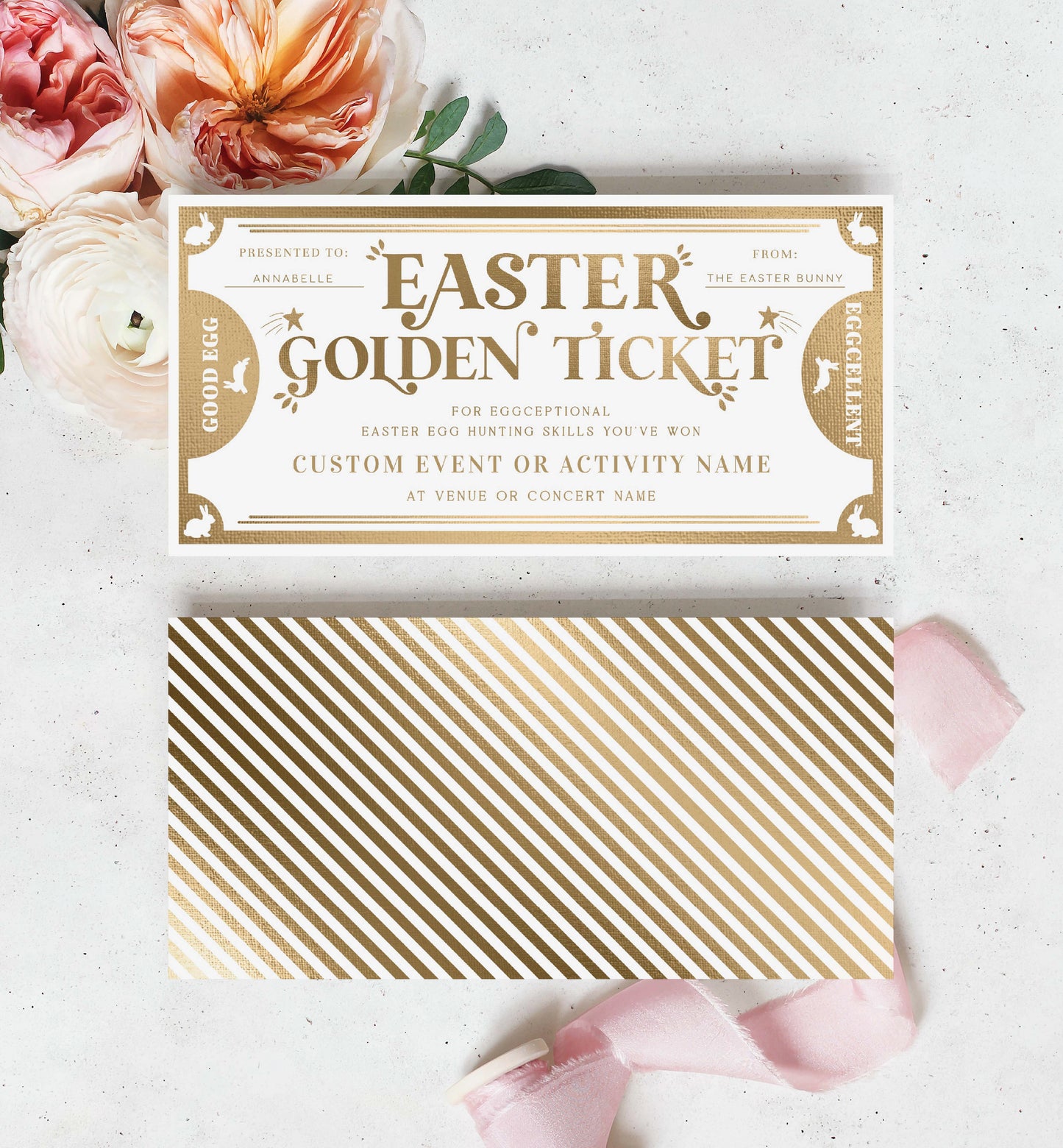 Easter Egg Hunt Gift Voucher Template, Printable Gift Certificate, Easter Golden Ticket, Easter Present, Easter Gift Coupon