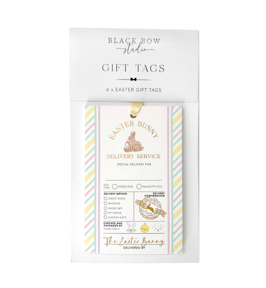 Easter Bunny Delivery Service Gift Tags - Set of 6, Easter Basket Gift Tag, From The Easter Bunny, Bunny Mail Gift Tags, Egg Hunt Gift Tags