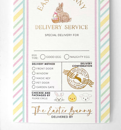 Easter Bunny Delivery Service Gift Tags - Set of 6, Easter Basket Gift Tag, From The Easter Bunny, Bunny Mail Gift Tags, Egg Hunt Gift Tags
