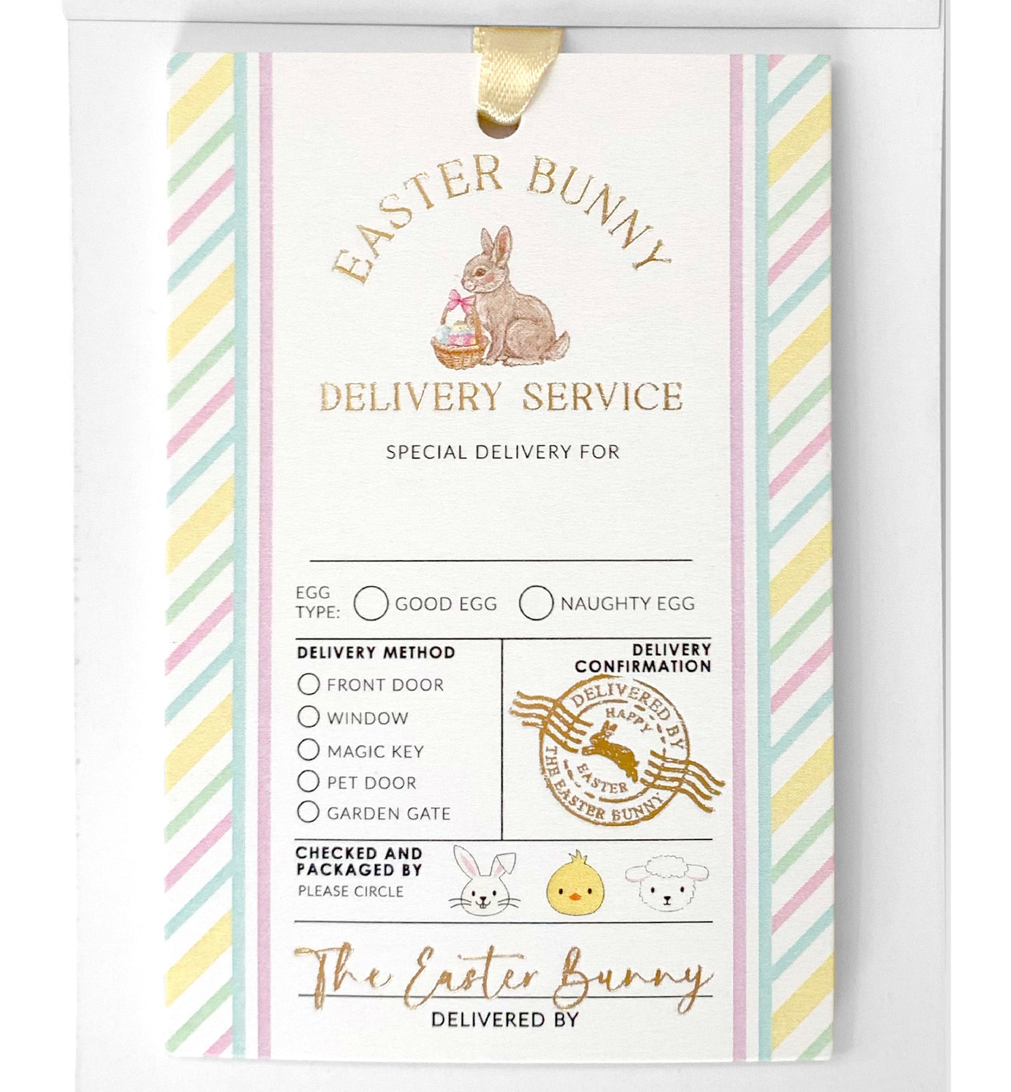 Easter Bunny Delivery Service Set of 6 Gift Tags