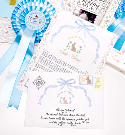 Personalised First Easter Letter From The Easter Bunny Blue