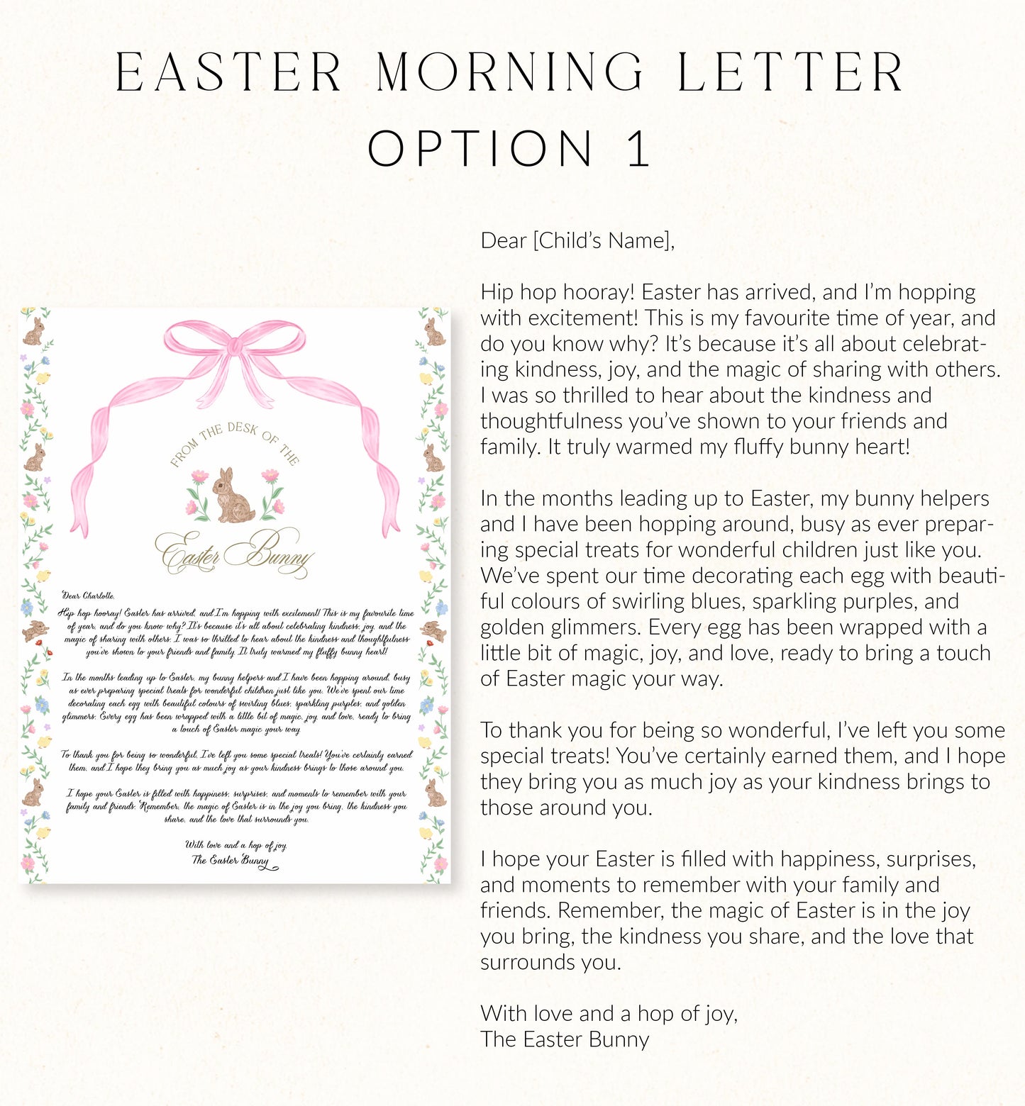 Personalised Letter From The Easter Bunny, Addressed Envelope and Bunny Mail Postage Stamps, Easter Basket Gift, Easter Present