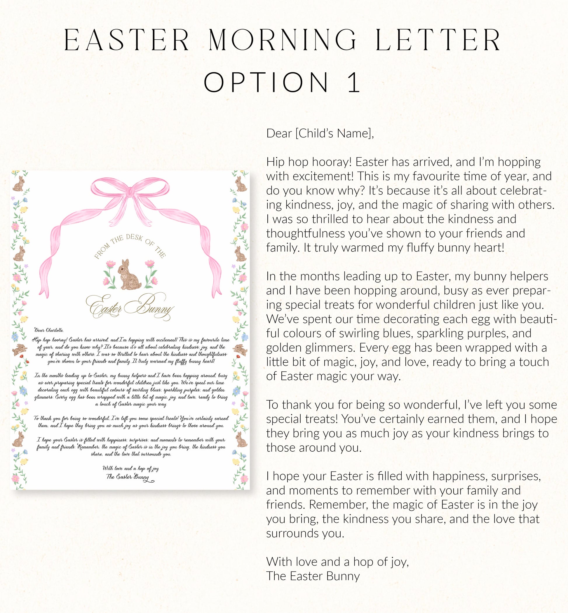 Personalised Letter From The Easter Bunny, Addressed Envelope and Bunny Mail Postage Stamps, Easter Basket Gift, Easter Present