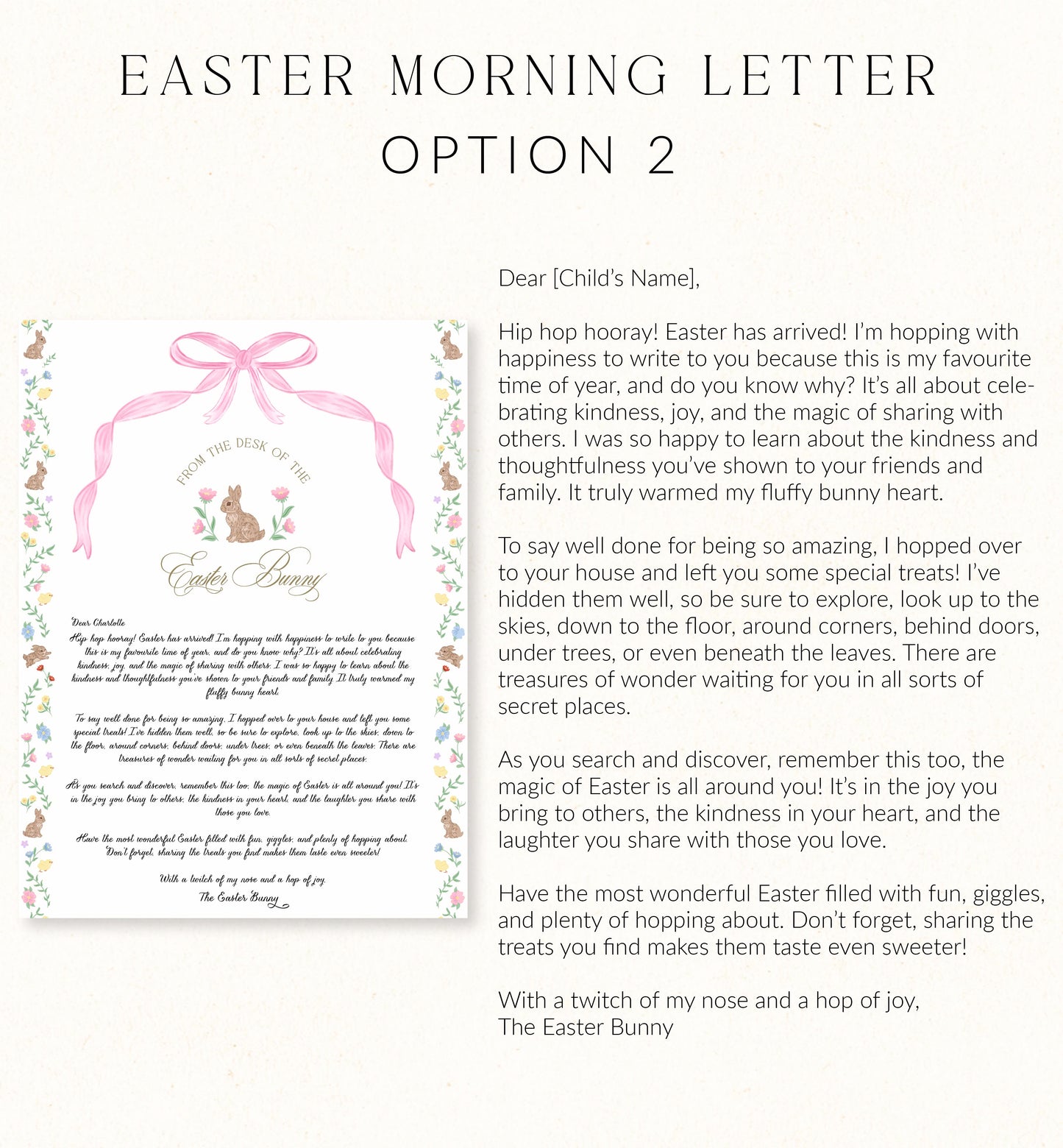 Personalised Letter From The Easter Bunny, Addressed Envelope and Bunny Mail Postage Stamps, Easter Basket Gift, Easter Present