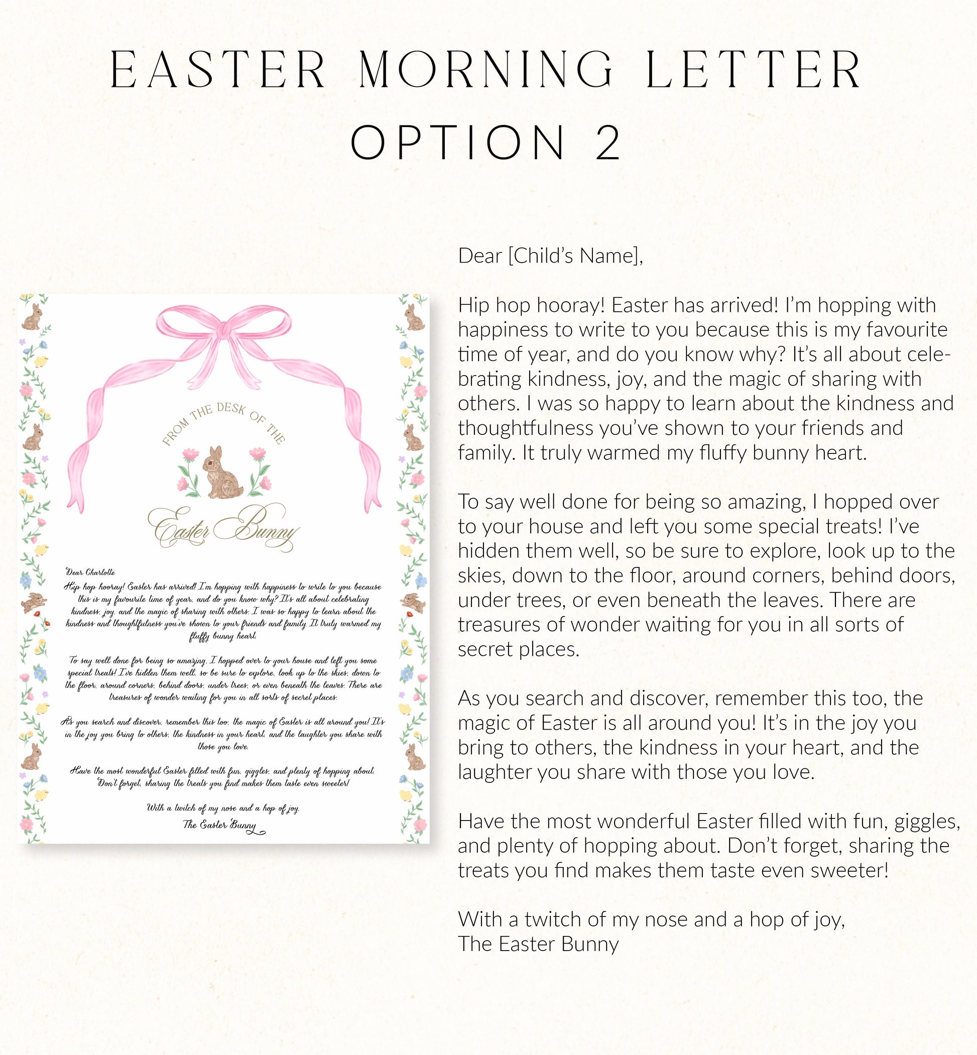 Personalised Letter From The Easter Bunny, Addressed Envelope and Bunny Mail Postage Stamps, Easter Basket Gift, Easter Present