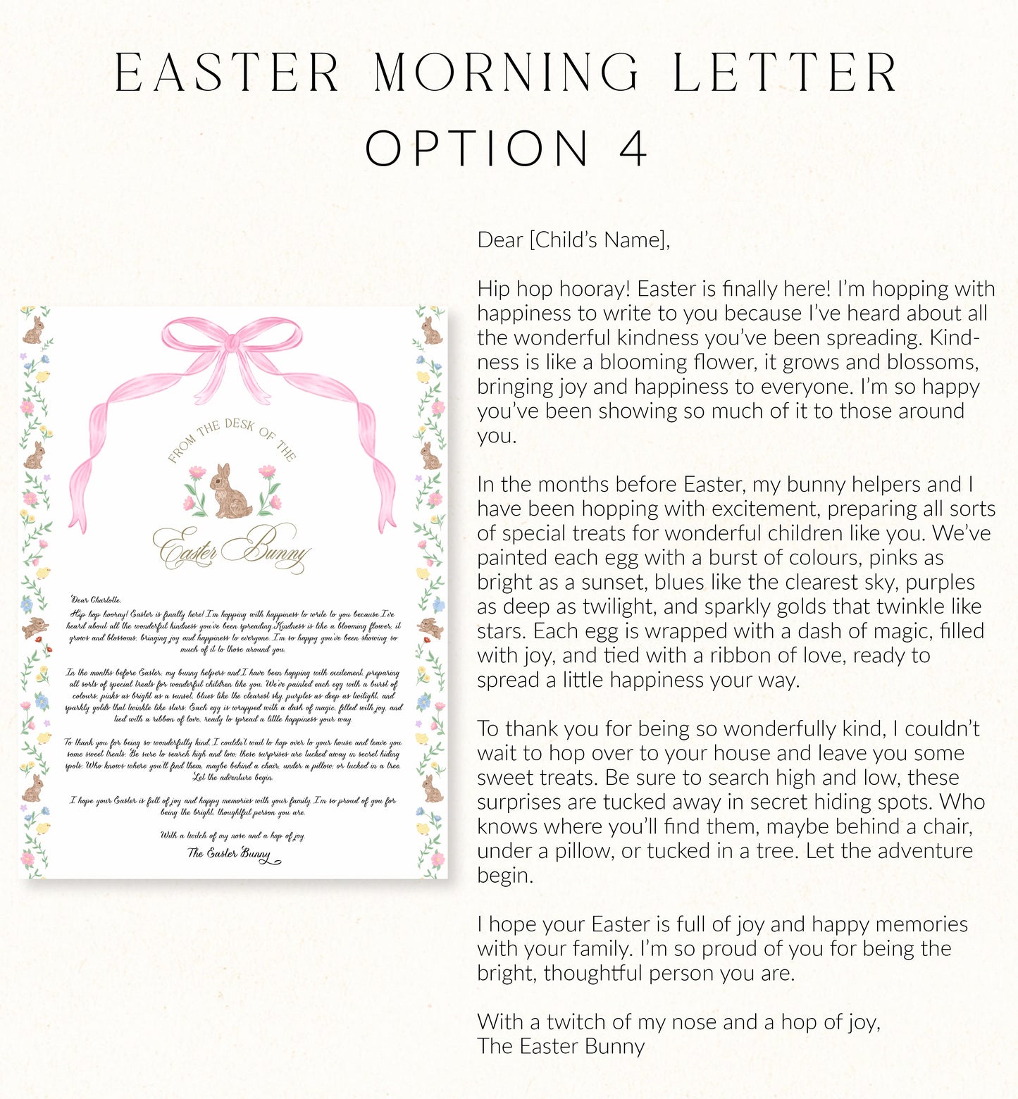 Personalised Letter From The Easter Bunny, Addressed Envelope and Bunny Mail Postage Stamps, Easter Basket Gift, Easter Present