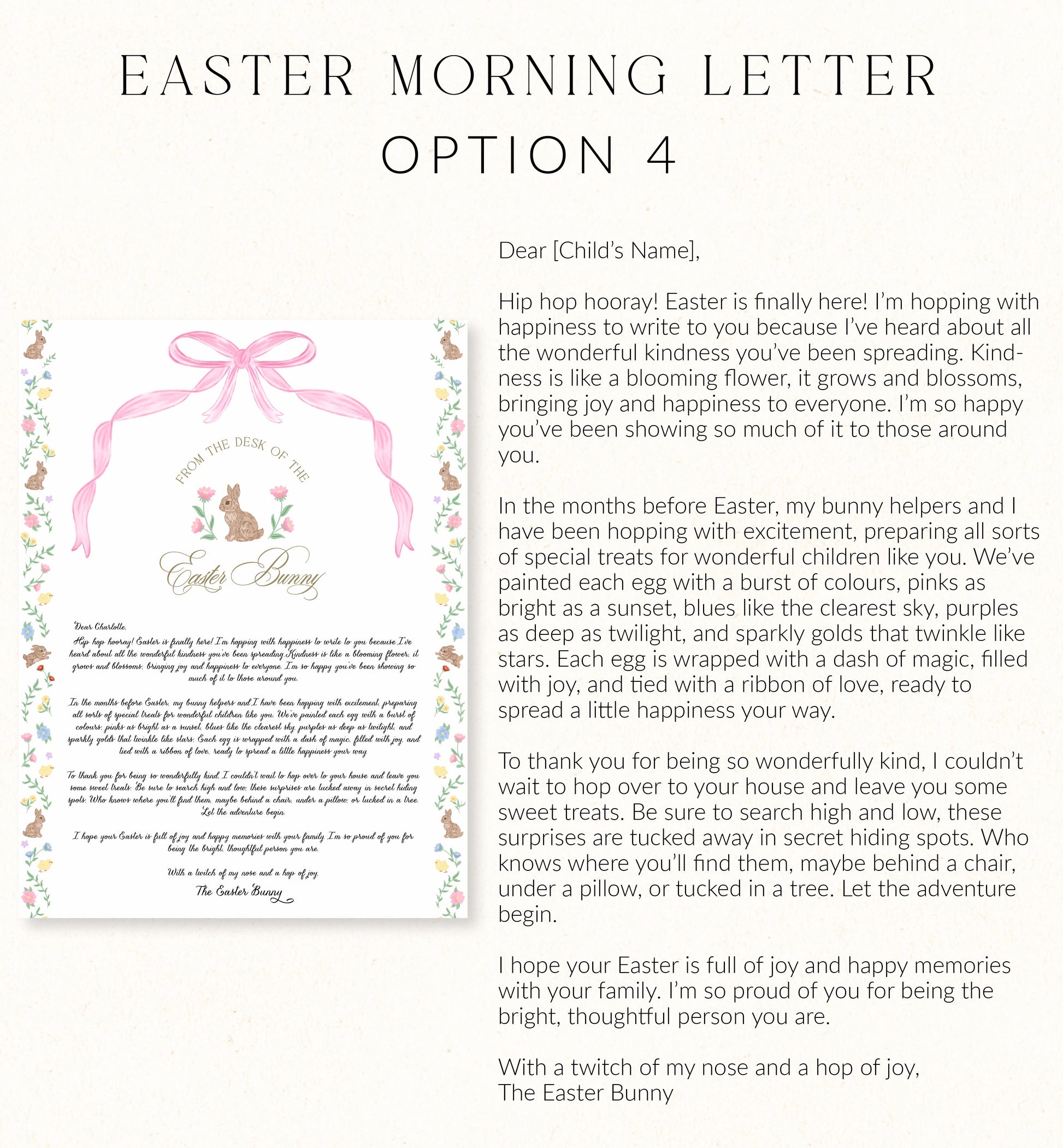 Personalised Letter From The Easter Bunny, Addressed Envelope and Bunny Mail Postage Stamps, Easter Basket Gift, Easter Present