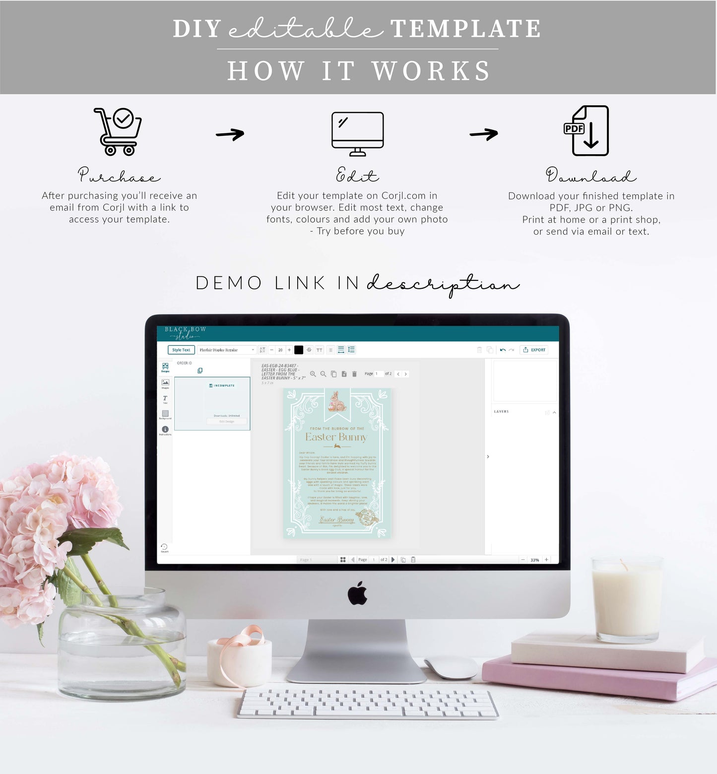 Easter Egg Blue | Printable Easter Bunny Letter and Certificate Template