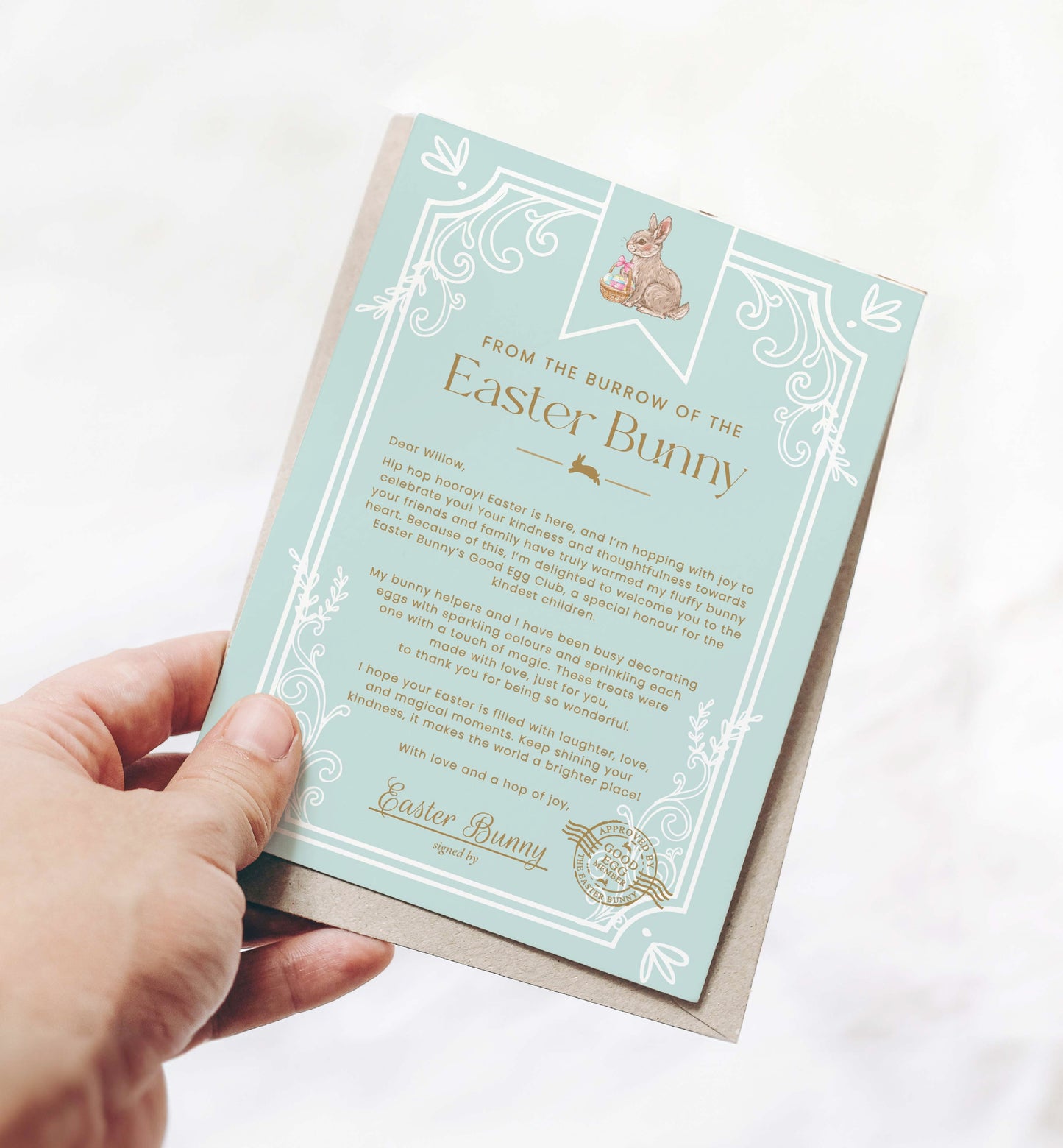 Printable Letter From The Easter Bunny and Easter Good Egg Member Certificate, Easter Bunny Eggcellent Award Certificate, Easter Kids Gift, Easter Bunny Letter