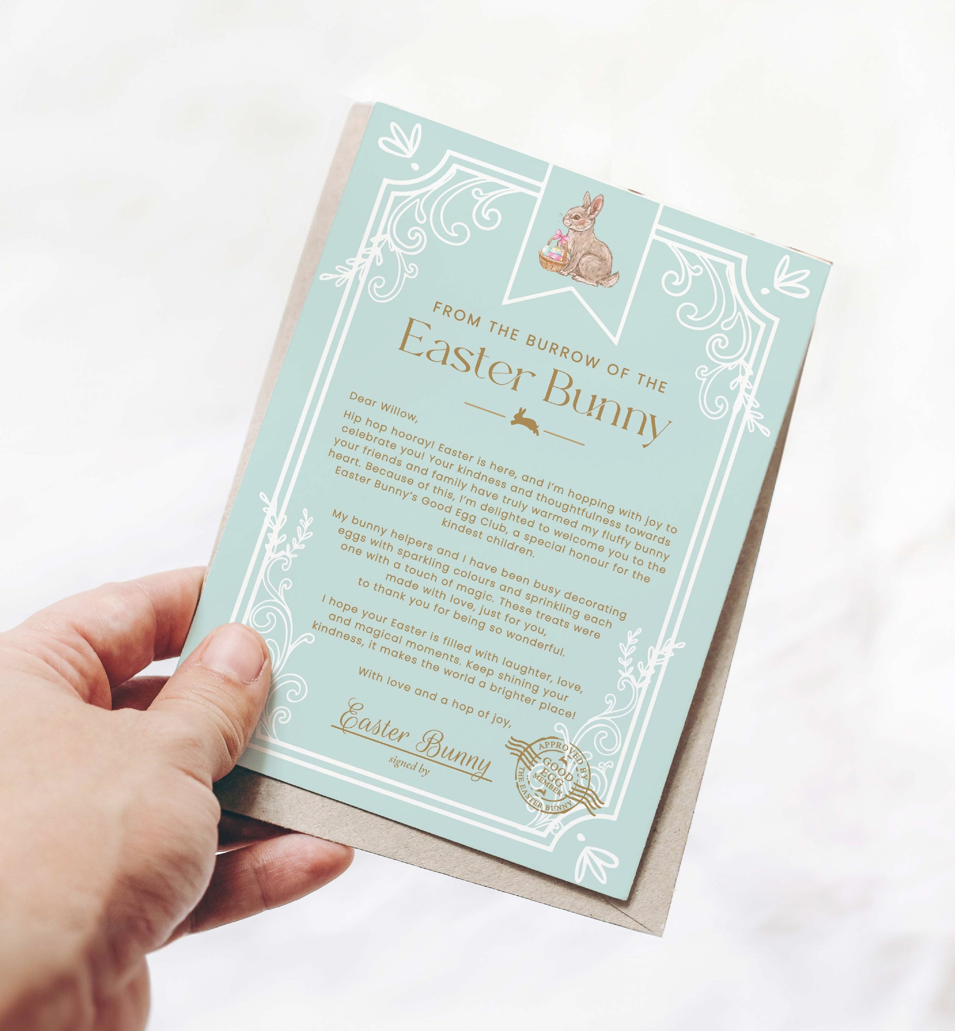Printable Letter From The Easter Bunny and Easter Good Egg Member Certificate, Easter Bunny Eggcellent Award Certificate, Easter Kids Gift, Easter Bunny Letter
