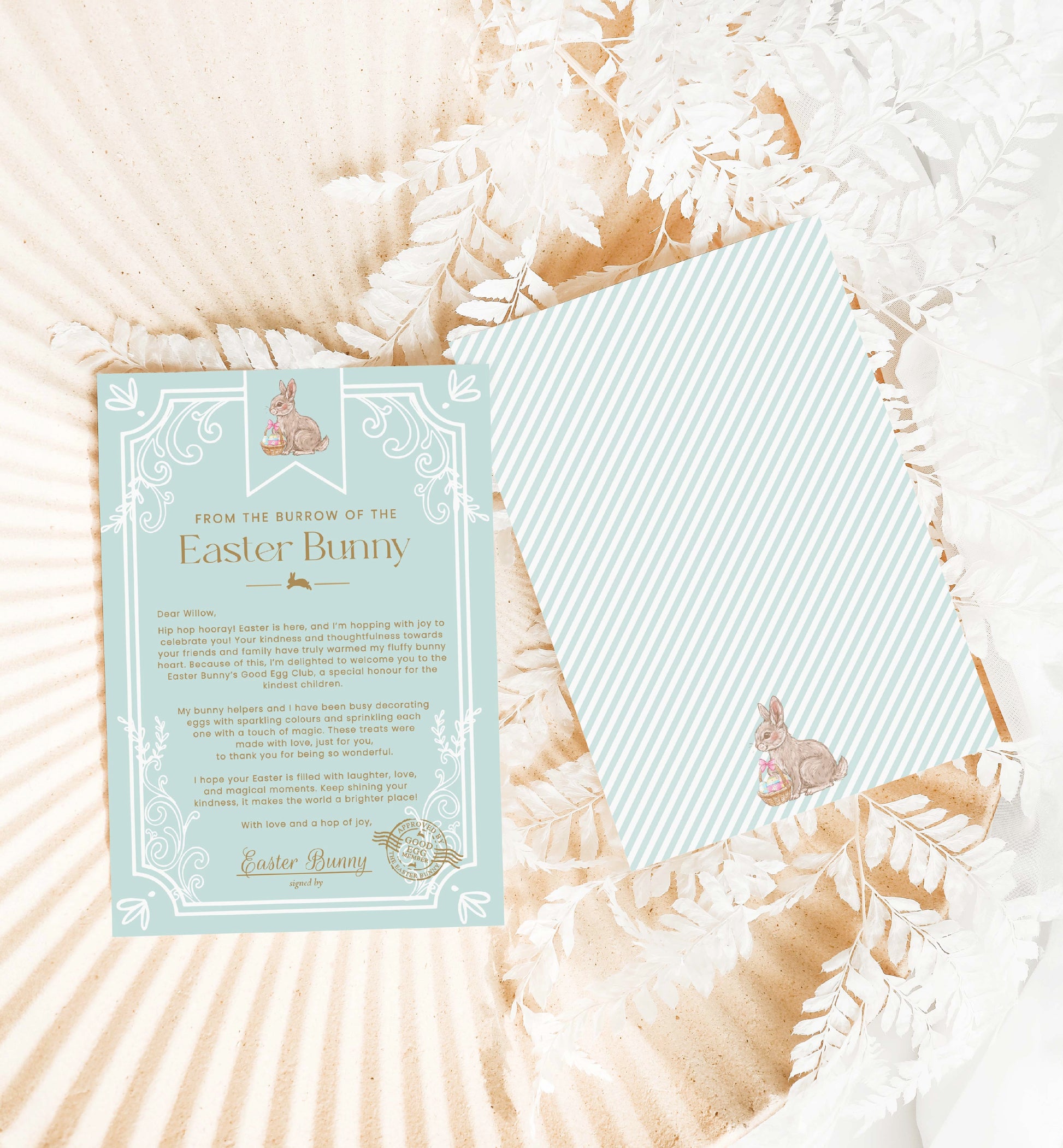 Printable Letter From The Easter Bunny and Easter Good Egg Member Certificate, Easter Bunny Eggcellent Award Certificate, Easter Kids Gift, Easter Bunny Letter