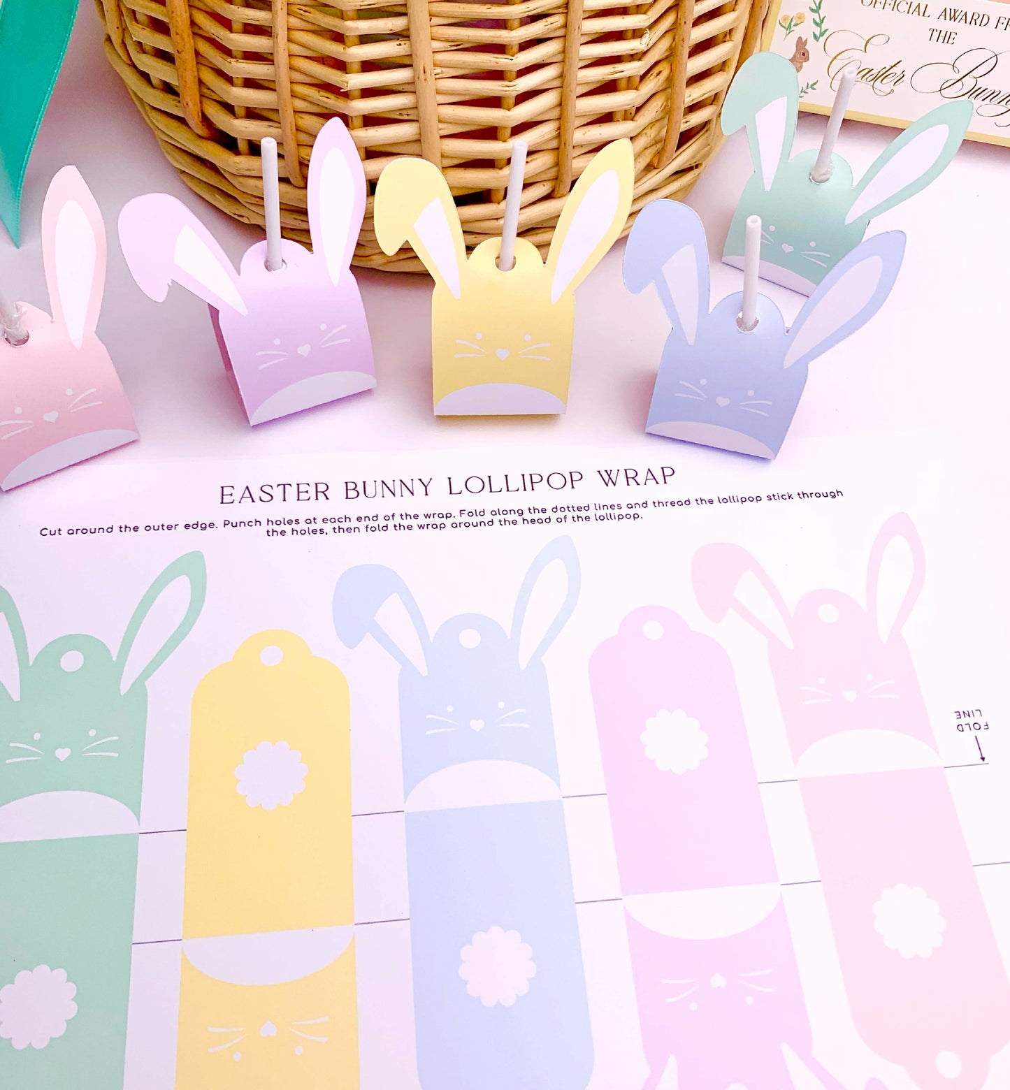 Printable Easter Bunny Lollipop Tags Template, Easter Bunny Lollipop Wrapper, Kids Easter Classroom Gifts, Easter Basket Stuffer Gift, Preschool Easter Gift