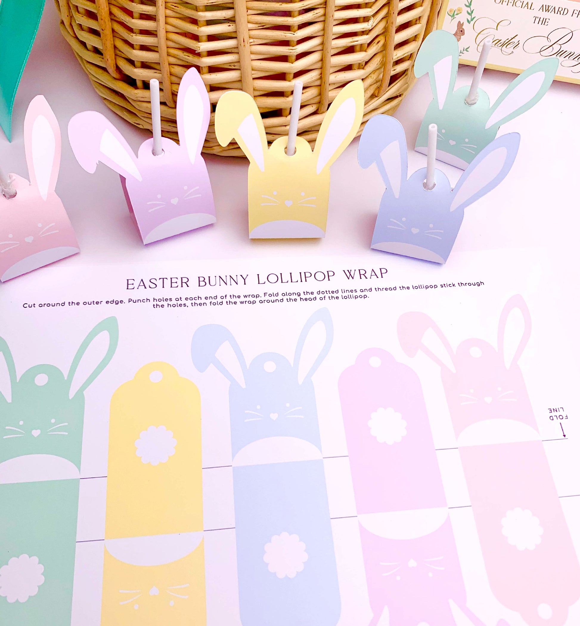 Printable Easter Bunny Lollipop Tags Template, Easter Bunny Lollipop Wrapper, Kids Easter Classroom Gifts, Easter Basket Stuffer Gift, Preschool Easter Gift