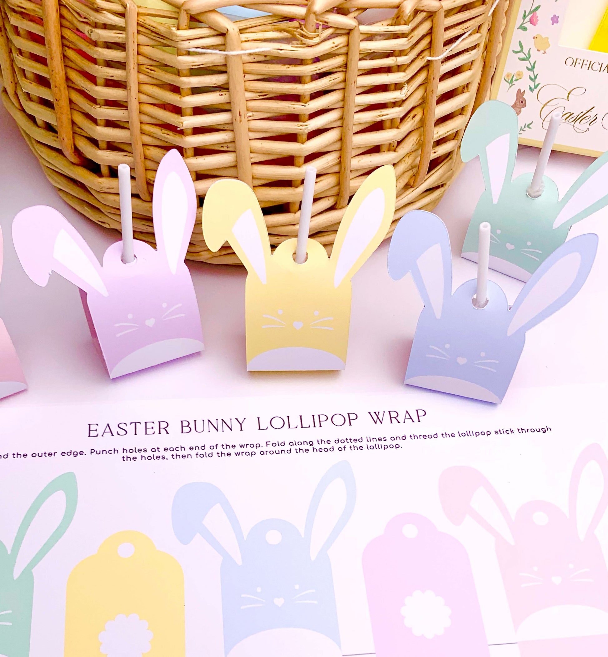 Printable Easter Bunny Lollipop Tags Template, Easter Bunny Lollipop Wrapper, Kids Easter Classroom Gifts, Easter Basket Stuffer Gift, Preschool Easter Gift