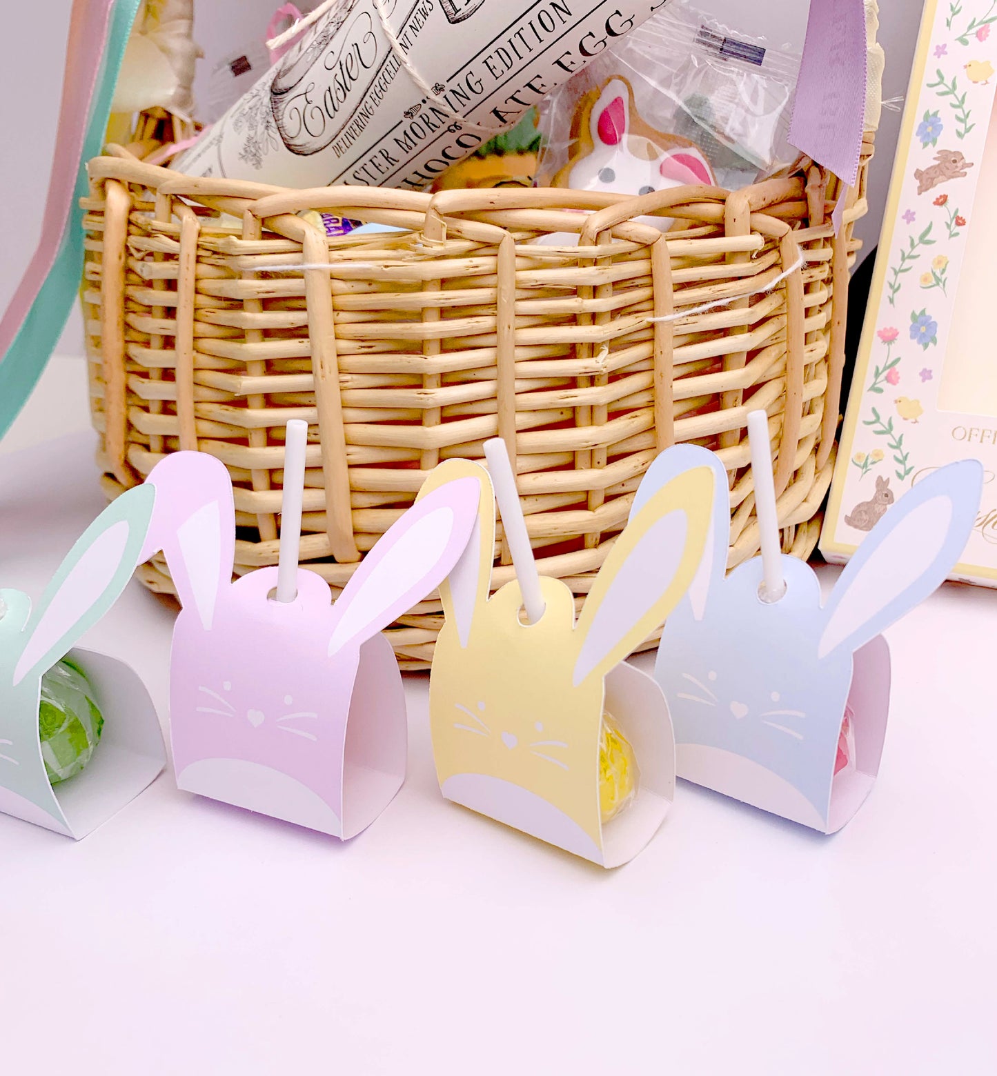 Printable Easter Bunny Lollipop Tags Template, Easter Bunny Lollipop Wrapper, Kids Easter Classroom Gifts, Easter Basket Stuffer Gift
