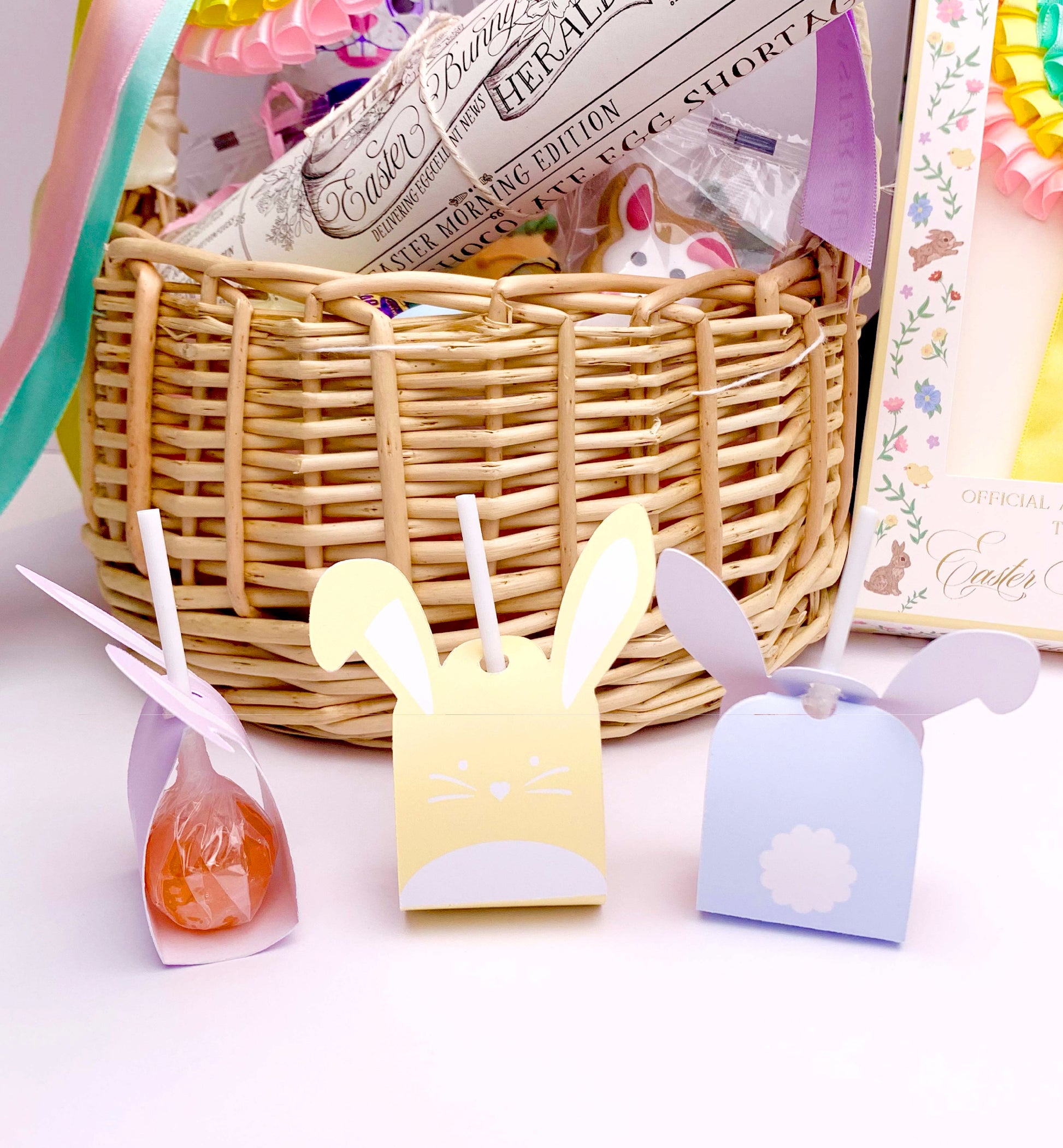 Printable Easter Bunny Lollipop Tags Template, Easter Bunny Lollipop Wrapper, Kids Easter Classroom Gifts, Easter Basket Stuffer Gift, Preschool Easter Gift
