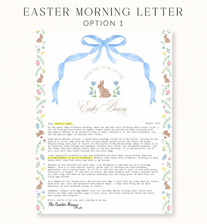 Personalised Easter Morning Letter From The Easter Bunny Blue