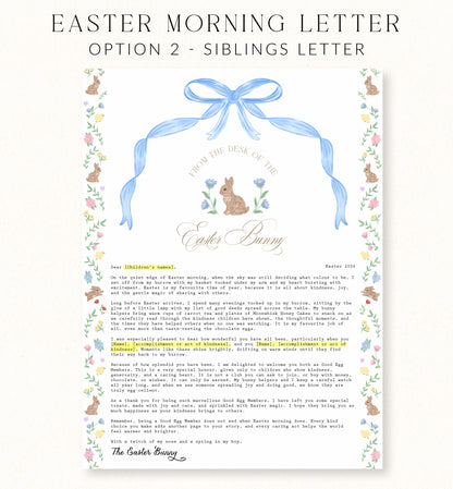 Personalised Easter Morning Letter From The Easter Bunny Blue