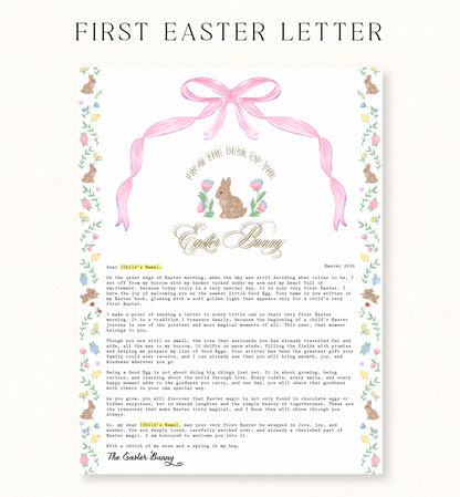 Personalised First Easter Letter From The Easter Bunny Pink
