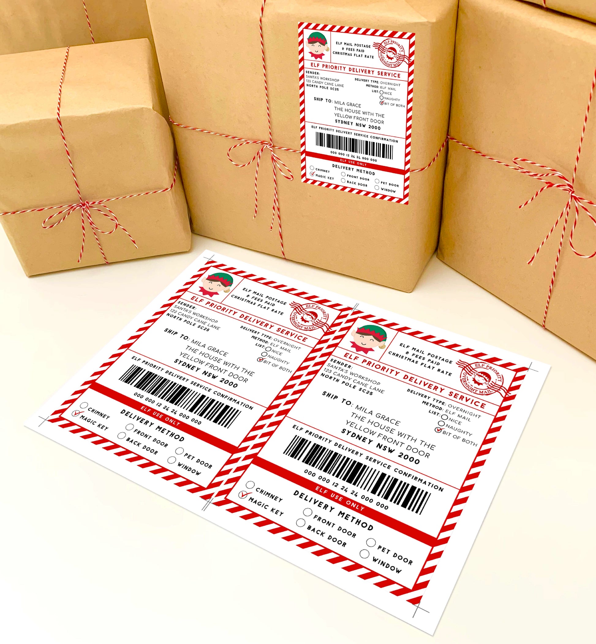 Santa's Workshop Red | Printable Elf Christmas Shipping Label Template – Black Bow Studio santa-s-workshop-red-printable-elf-christmas-shipping-label-template-black-bow-studio