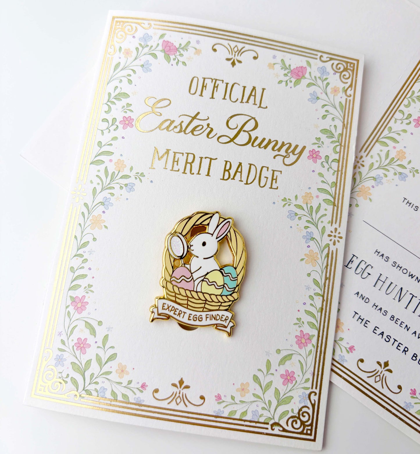 Expert Egg Finder Easter Merit Badge Enamel Pin