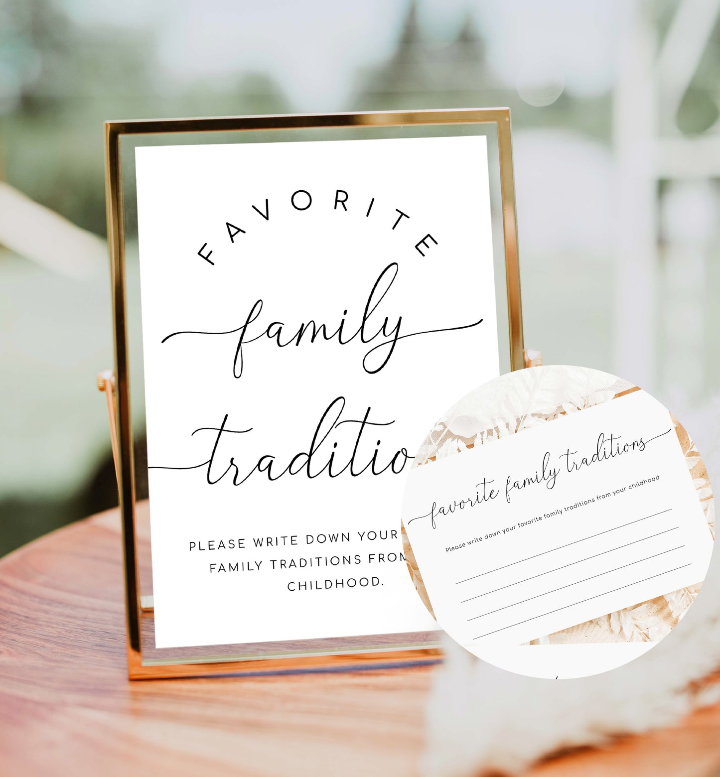 Quinn Script White | Printable Family Tradition Game Template