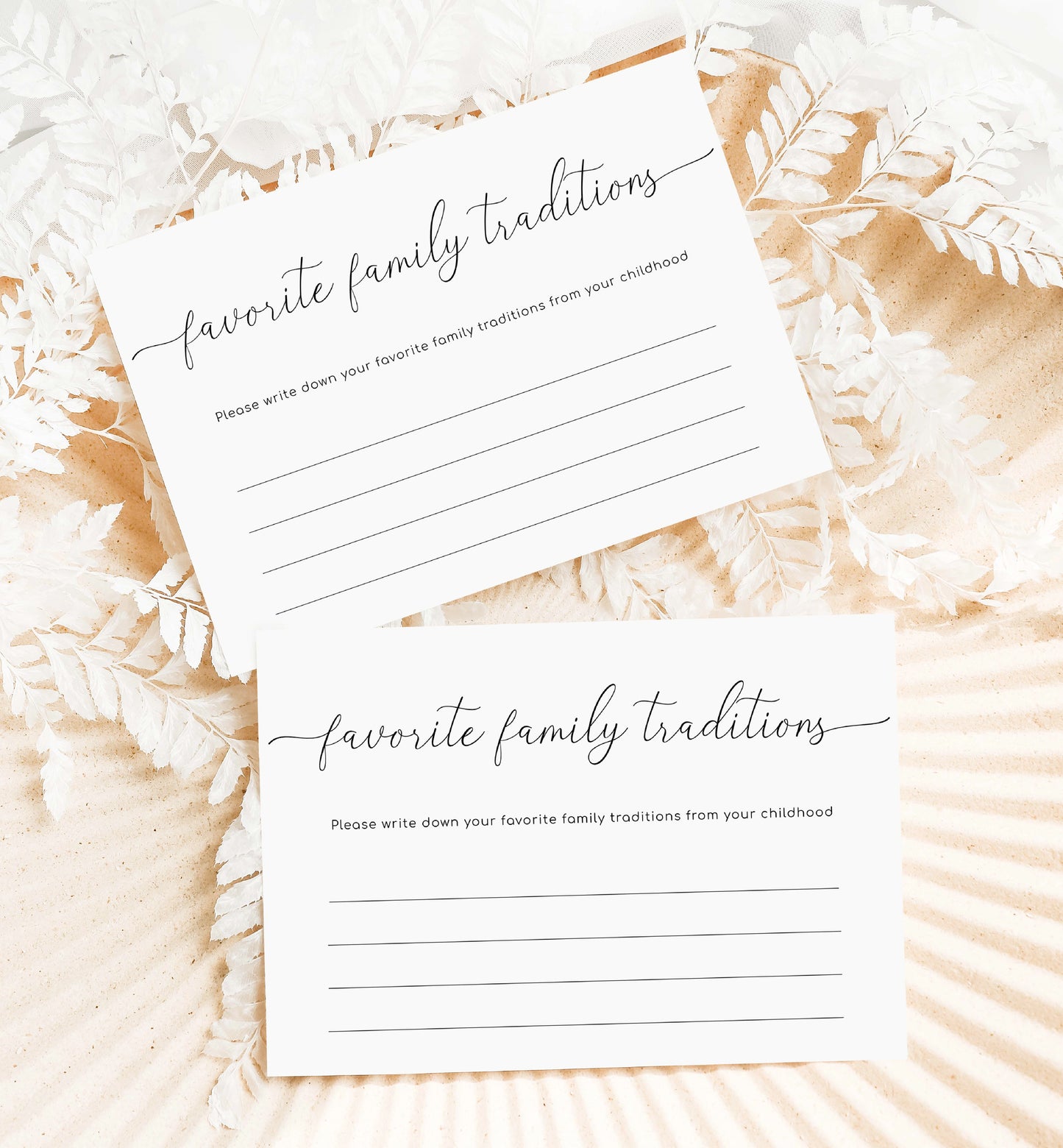 Quinn Script White | Printable Family Tradition Game Template